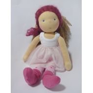 /WiesengruenS Doll Waldorf rag doll after Waldorfart 38 cm dolls hair Merino brown ecotex line-free