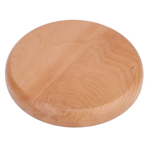  Wifehelper Solid Wooden Round Shape Food Divided Plate Dessert Snack Sub-grid Dish Tableware Tray Compartment Cheese Platter(30cm)