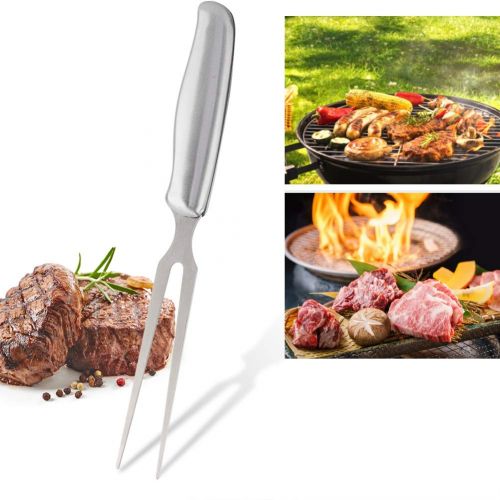  Wifehelper Stainless Steel BBQ Grilling Fork Grilling Fork Sticks Skewer Grill Set Grilling BBQ Tools for Outdoor Picnic Camping Barbecue