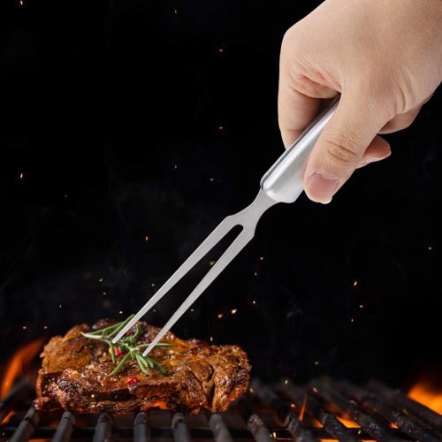  Wifehelper Stainless Steel BBQ Grilling Fork Grilling Fork Sticks Skewer Grill Set Grilling BBQ Tools for Outdoor Picnic Camping Barbecue