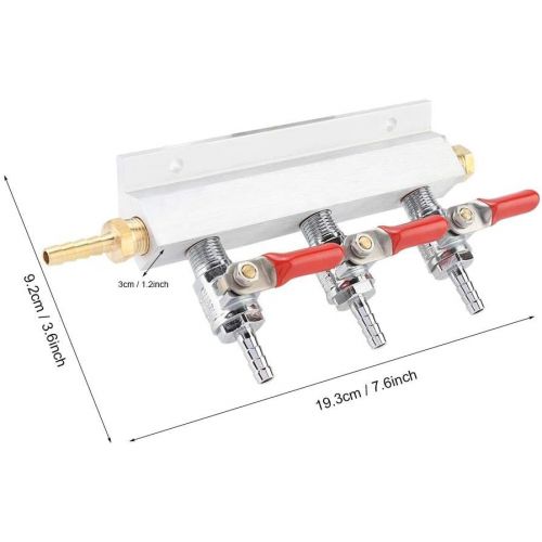  Wifehelper 3 Wege CO2 Gasverteiler Verteiler Langlebig Rostfreier Bierfass-Dosierspender mehrere