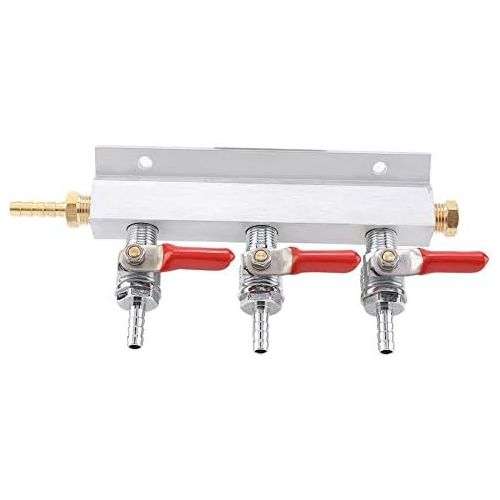  [아마존베스트]Wifehelper 3 Way CO2 Gas Distributor Distributor Durable Stainless Beer Barrel Dispenser for Multiple Barrels