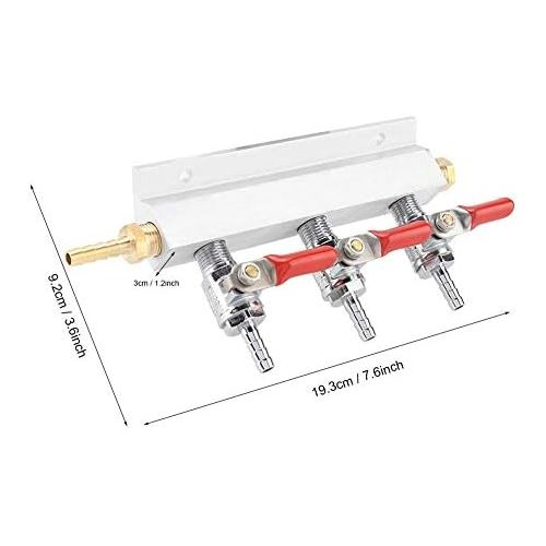  [아마존베스트]Wifehelper 3 Way CO2 Gas Distributor Distributor Durable Stainless Beer Barrel Dispenser for Multiple Barrels