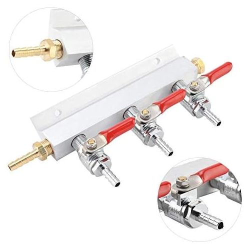  [아마존베스트]Wifehelper 3 Way CO2 Gas Distributor Distributor Durable Stainless Beer Barrel Dispenser for Multiple Barrels