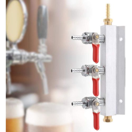  [아마존베스트]Wifehelper 3 Way CO2 Gas Distributor Distributor Durable Stainless Beer Barrel Dispenser for Multiple Barrels