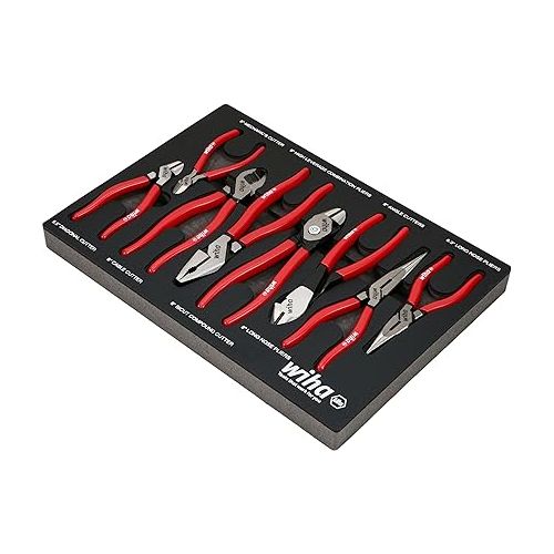  Wiha 34682 8 Piece Classic Grip Pliers and Cutters Tray Set