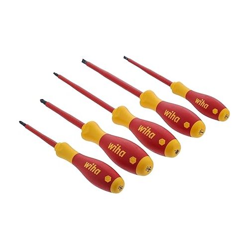  Wiha 32059 5 Piece Insulated SoftFinish Slotted/Phillips/Square Screwdriver Set