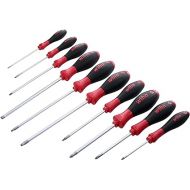 Wiha 30290 SoftFinish Grip ScrewDriver Set, Slotted 3.0-6.5, Phillips Number 0 -2 and Square Number 1-3, 10-Piece Set
