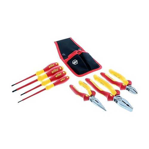  Wiha 32985 7 Piece Insulated Industrial Pliers and Screwdriver Set