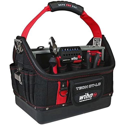  Wiha 91239 11 Piece Veto RedStripe TECH OT-LC Open Tote Tool Kit
