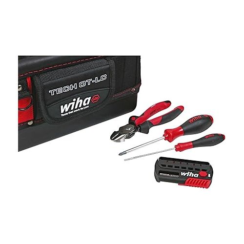  Wiha 91239 11 Piece Veto RedStripe TECH OT-LC Open Tote Tool Kit
