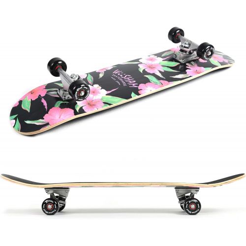 WiiSHAM Skateboards Pro 31 inches Complete Skateboards for Teens, Beginners, Girls,Boys,Kids,Adults