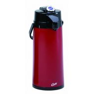 Wilbur Curtis Thermal Dispenser Air Pot, 2.2L Red Body Glass Liner Lever Pump - Commercial Airpot Pourpot Beverage Dispenser - TLXA2206G000 (Each)