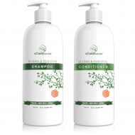 Wild Naturals Eczema Psoriasis Shampoo - Conditioner Set 32oz, 98% Natural, 80% Organic, Sulfate...