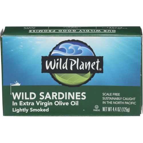  [아마존 핫딜] [아마존핫딜]Wild Planet Wild Sardines in Extra Virgin Olive Oil, Lightly Smoked, Keto and Paleo, 4.4 Ounce, Pack of 12