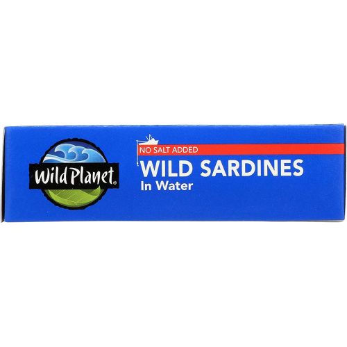  [아마존 핫딜] [아마존핫딜]Wild Planet Sardines in Water, No Salt Added, Keto and Paleo, 4.4 Ounce (Pack of 12)