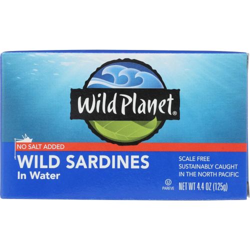  [아마존 핫딜] [아마존핫딜]Wild Planet Sardines in Water, No Salt Added, Keto and Paleo, 4.4 Ounce (Pack of 12)