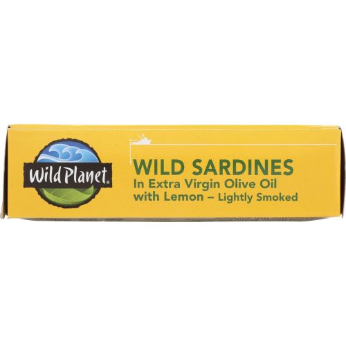  [아마존 핫딜] [아마존핫딜]Wild Planet Wild Sardines in Extra Virgin Olive Oil With Lemon, Lightly Smoked, Keto and Paleo, 4.4 Ounce (Pack of 12)