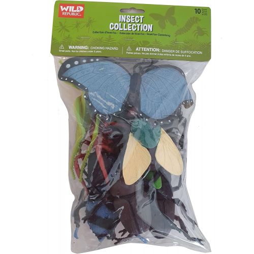  Wild Republic Insect Polybag, Kids Gifts, Educational Toy, Party Favors, 10 Pieces