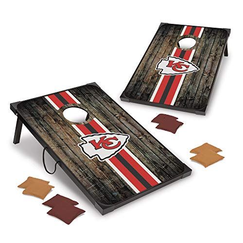  NFL Pro Football 2 x 3 MDF Wood Deluxe Cornhole Set by Wild Sports, Comes with 8 Bean Bags - Perfect for Tailgate, Outdoor, Backyard