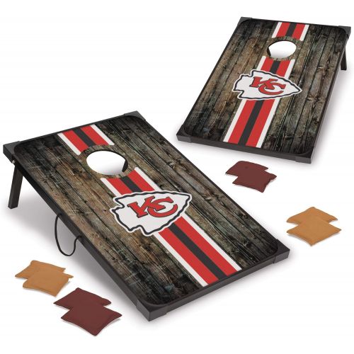  NFL Pro Football 2 x 3 MDF Wood Deluxe Cornhole Set by Wild Sports, Comes with 8 Bean Bags - Perfect for Tailgate, Outdoor, Backyard