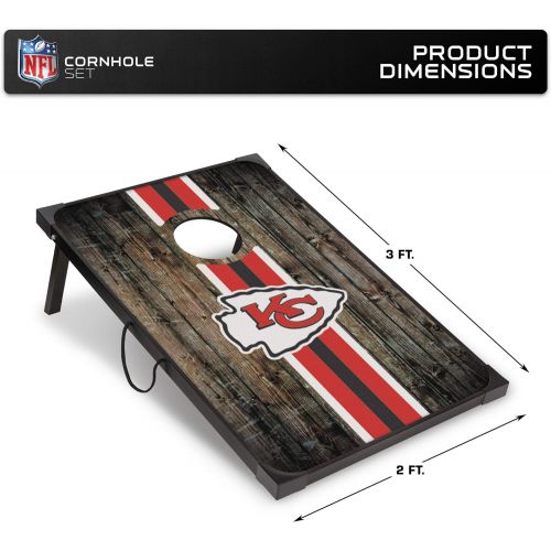  NFL Pro Football 2 x 3 MDF Wood Deluxe Cornhole Set by Wild Sports, Comes with 8 Bean Bags - Perfect for Tailgate, Outdoor, Backyard