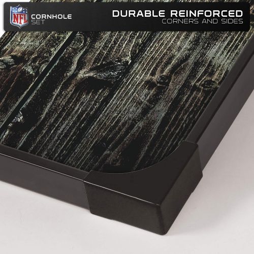  NFL Pro Football 2 x 3 MDF Wood Deluxe Cornhole Set by Wild Sports, Comes with 8 Bean Bags - Perfect for Tailgate, Outdoor, Backyard