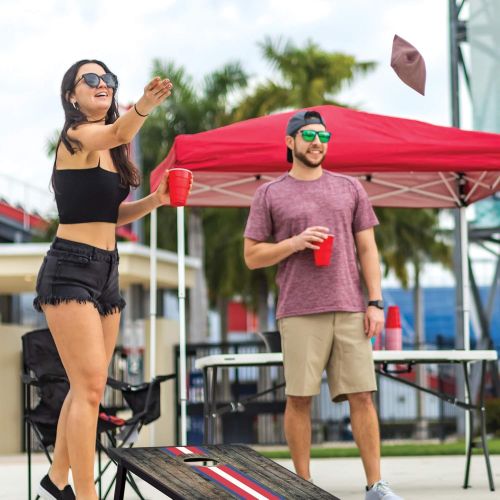  NFL Pro Football 2 x 3 MDF Wood Deluxe Cornhole Set by Wild Sports, Comes with 8 Bean Bags - Perfect for Tailgate, Outdoor, Backyard