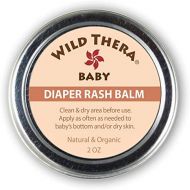 Wild Thera Diaper Rash Balm Cream. Organic herbal healing ointment remedy, skin protectant, antibacterial/antifungal with Coconut Oil, Shea Butter, Aloe, Chamomile, Lavender, Calen