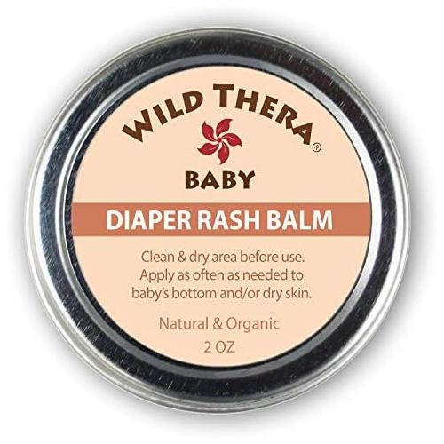  Wild Thera Diaper Rash Balm Cream. Organic herbal healing ointment remedy, skin protectant, antibacterial/antifungal with Coconut Oil, Shea Butter, Aloe, Chamomile, Lavender, Calen