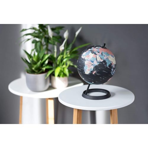  Wild Wood Classic Geographic World 8 Desk Globe with Stand, Black Ocean (AWWL069)