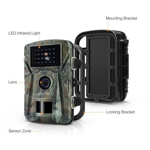  APEMAN Trail Camera 12MP 1080P 2.4 LCD Game&Hunting Camera with 940nm Upgrading IR LEDs Night Vision up to 65ft20m IP66 Spray Water Protected Design