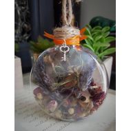 /WildWitchCrystals New Home Blessing Ornament - Witch Ball - Herbal Blessing - Yule Decor - House Protection Spell - Tree Ornament - Wiccan - Pagan