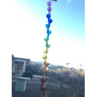 Wildchildcreationsjj rain chain chakra // winebottle rainchain // glass rain catcher // rainbow // handmade //