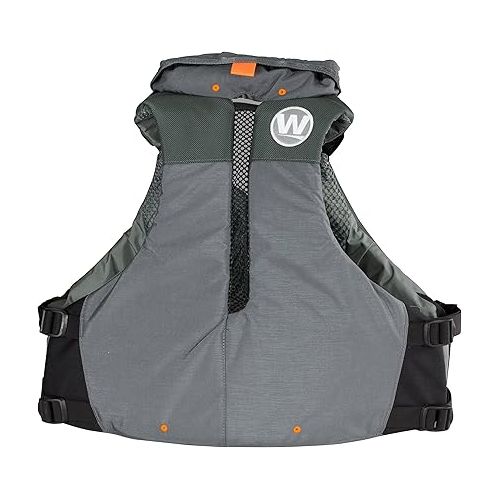  Wilderness Systems Fisher Kayaking Life Jacket - Easy Access Zippered Pockets Zippered Pockets - USCG Approved PFD - UL Type 3 Paddle Sports Life Vest - Gray