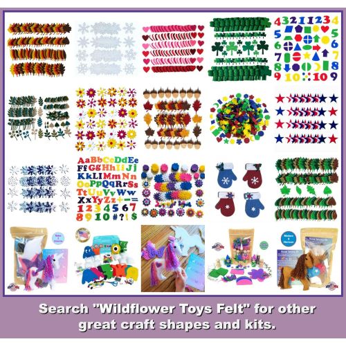  [아마존베스트]Wildflower Toys Unicorn Sewing Kit for Girls - Felt Craft Kit for Beginners Ages 7+ - Makes 2 Glitter White Felt Stuffed Unicorns