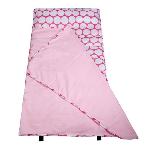  Wildkin Easy Clean Nap Mat, Big Dot Pink & White