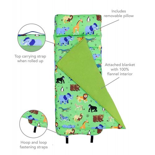  Wildkin Nap Mat with Pillow for Toddler Boys and Girls, Perfect Size for Daycare and Preschool, Designed to Fit on a Standard Cot, Patterns Coordinate with Our Lunch Boxes and Back