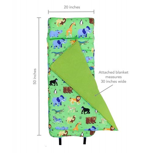  Wildkin Nap Mat with Pillow for Toddler Boys and Girls, Perfect Size for Daycare and Preschool, Designed to Fit on a Standard Cot, Patterns Coordinate with Our Lunch Boxes and Back