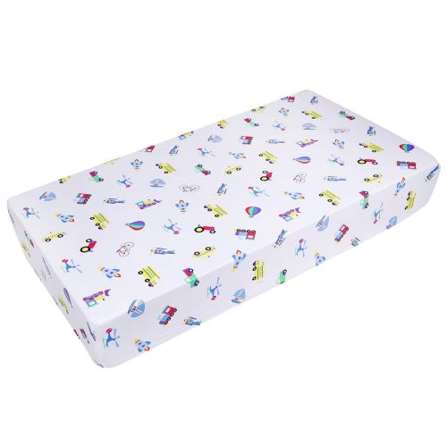  Wildkin Fitted Crib Sheet, Super Soft, Breathable Fitted Crib Sheet, Bold Patterns Coordinate Other Room Decor, Olive Kids Design  Trains, Planes & Trucks