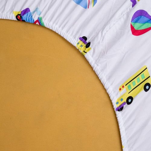  Wildkin Fitted Crib Sheet, Super Soft, Breathable Fitted Crib Sheet, Bold Patterns Coordinate with Other Room Decor, Olive Kids Design  On The Go