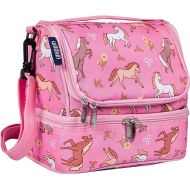 Wildkin Two Compartment Insulated Lunch Bag for Boys & Girls, Perfect for Early Elementary Lunch Box Bag, Ideal Size for Packing Hot or Cold Snacks for School & Travel Lunch Bags (Wild Horses)