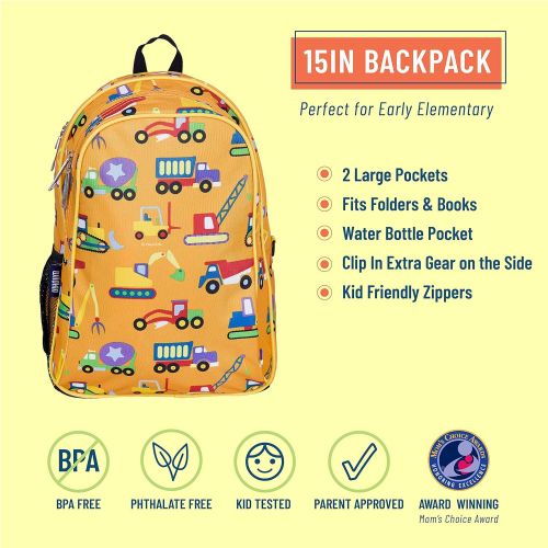  [아마존베스트]Wildkin Kids 15 Inch Backpack for Boys and Girls, Perfect Size for Preschool, Kindergarten, and Elementary School, Patterns Coordinate with Our Lunch Boxes and Duffel Bags