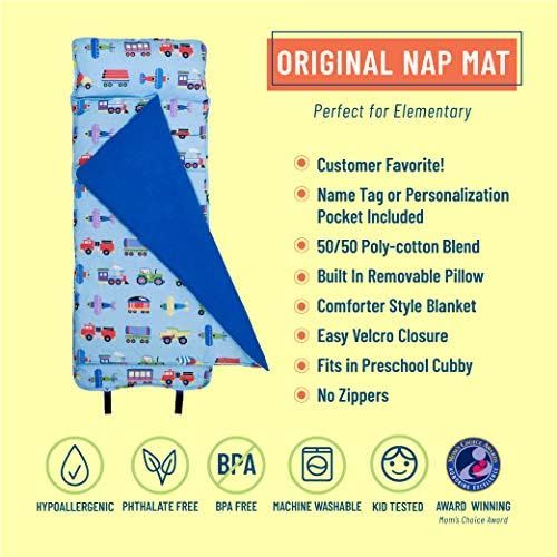  [아마존베스트]Wildkin Nap Mat with Pillow for Toddler Boys and Girls, Perfect Size for Daycare and Preschool, Designed to Fit on a Standard Cot, Patterns Coordinate with Our Lunch Boxes and Back