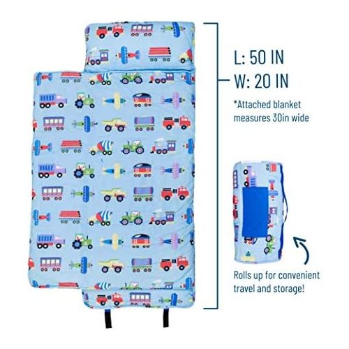  [아마존베스트]Wildkin Nap Mat with Pillow for Toddler Boys and Girls, Perfect Size for Daycare and Preschool, Designed to Fit on a Standard Cot, Patterns Coordinate with Our Lunch Boxes and Back