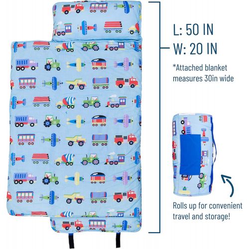  [아마존베스트]Wildkin Nap Mat with Pillow for Toddler Boys and Girls, Perfect Size for Daycare and Preschool, Designed to Fit on a Standard Cot, Patterns Coordinate with Our Lunch Boxes and Back