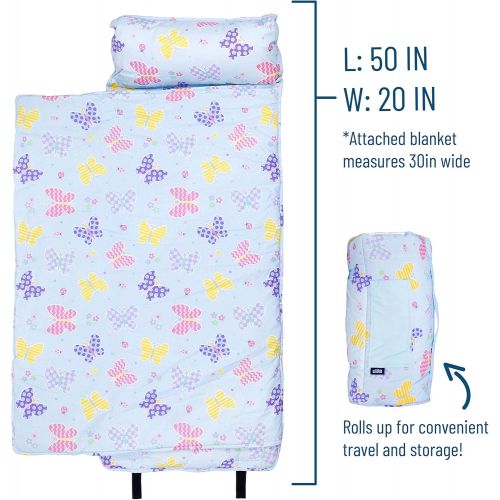  [아마존베스트]Wildkin Nap Mat with Pillow for Toddler Boys and Girls, Perfect Size for Daycare and Preschool, Designed to Fit on a Standard Cot, Patterns Coordinate with Our Lunch Boxes and Back