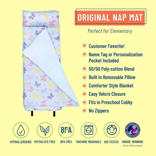  [아마존베스트]Wildkin Nap Mat with Pillow for Toddler Boys and Girls, Perfect Size for Daycare and Preschool, Designed to Fit on a Standard Cot, Patterns Coordinate with Our Lunch Boxes and Back