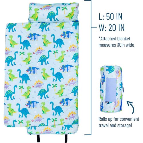  [아마존베스트]Wildkin Nap Mat with Pillow for Toddler Boys and Girls, Perfect Size for Daycare and Preschool, Designed to Fit on a Standard Cot, Patterns Coordinate with Our Lunch Boxes and Back