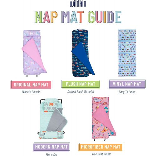  [아마존베스트]Wildkin Nap Mat with Pillow for Toddler Boys and Girls, Perfect Size for Daycare and Preschool, Designed to Fit on a Standard Cot, Patterns Coordinate with Our Lunch Boxes and Back